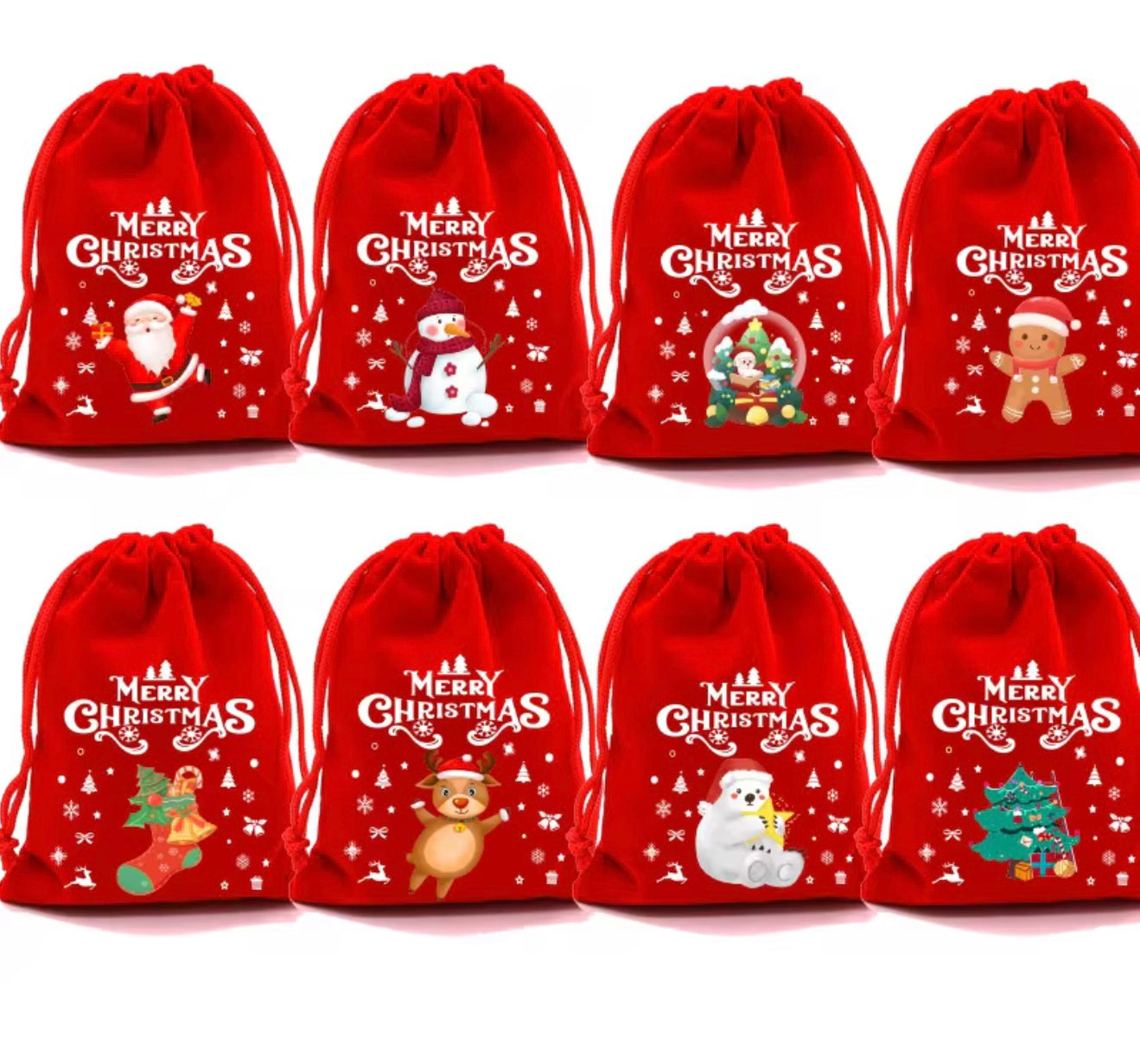Handmade 7 piece Christmas gift bag 7 sizes