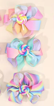 Handmade 6 piece hair bows for kids