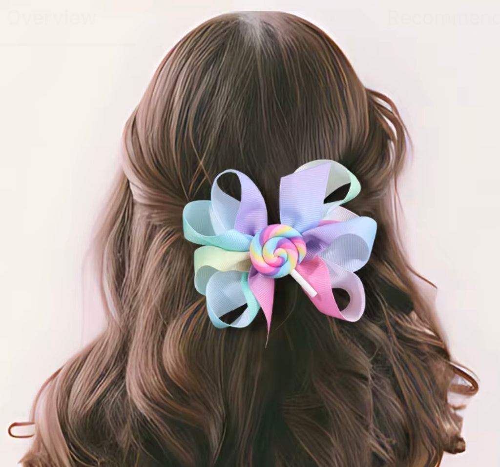 Handmade 6 piece hair bows for kids